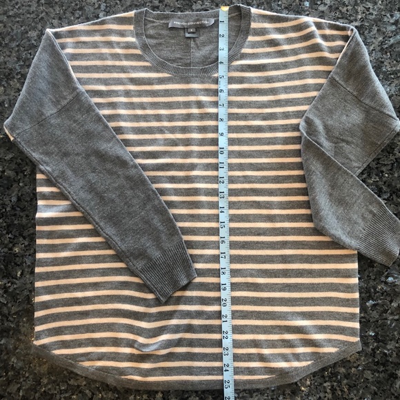 Hp🎉 French Connection Striped Gray & Pale Pink Sweater - Picture 7 of 7